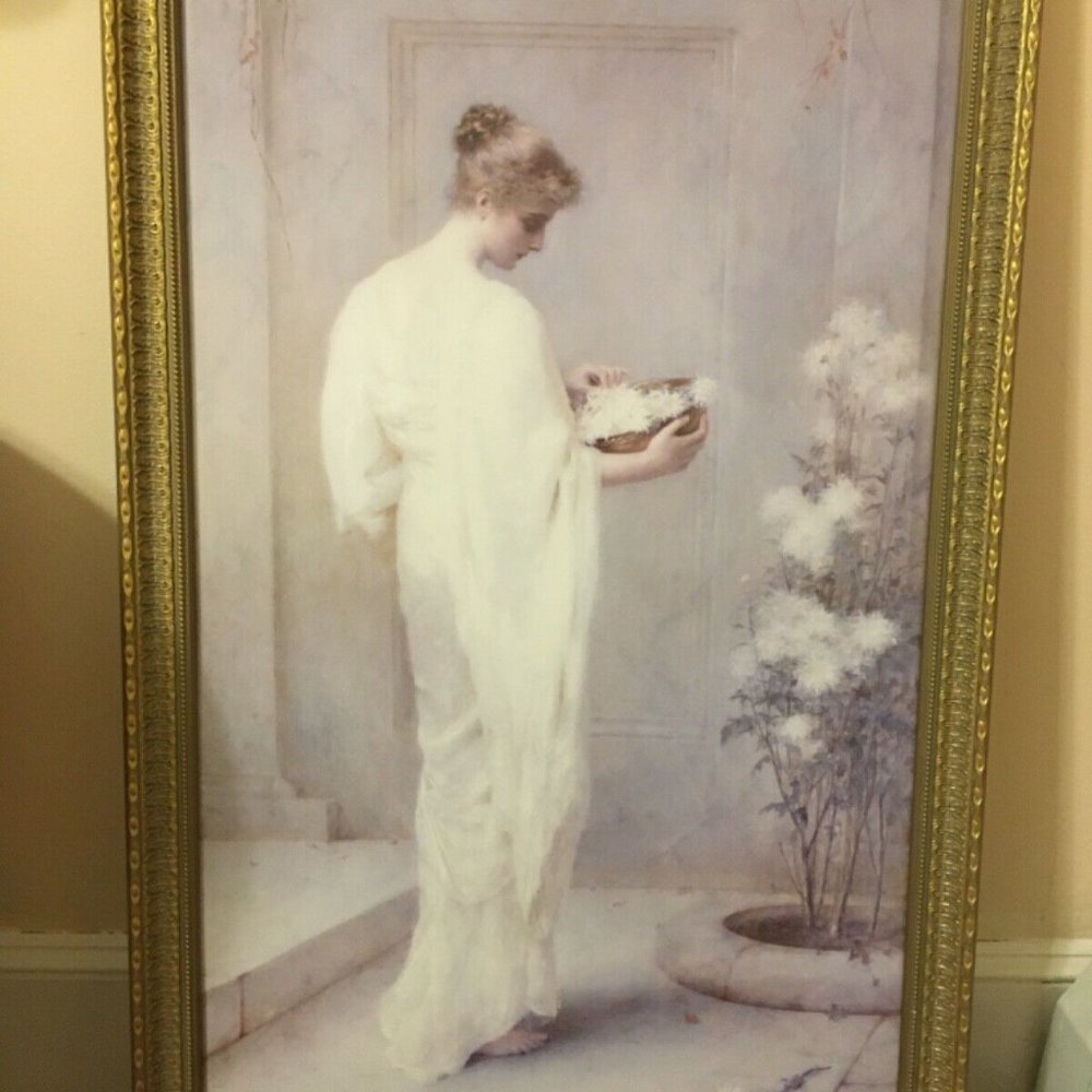 Framed White Lady Floral Poster